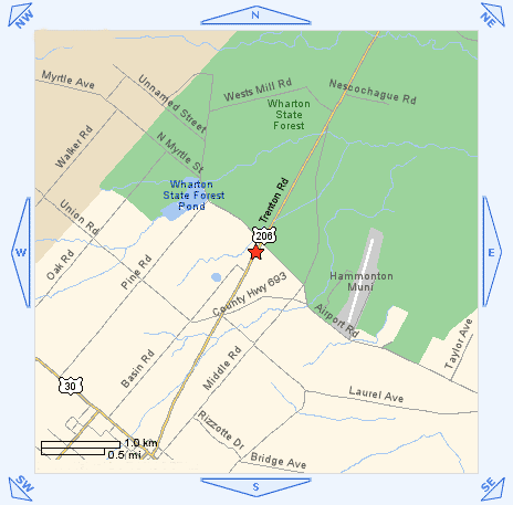 Map to Penza's Pies at the Red Barn Cafe