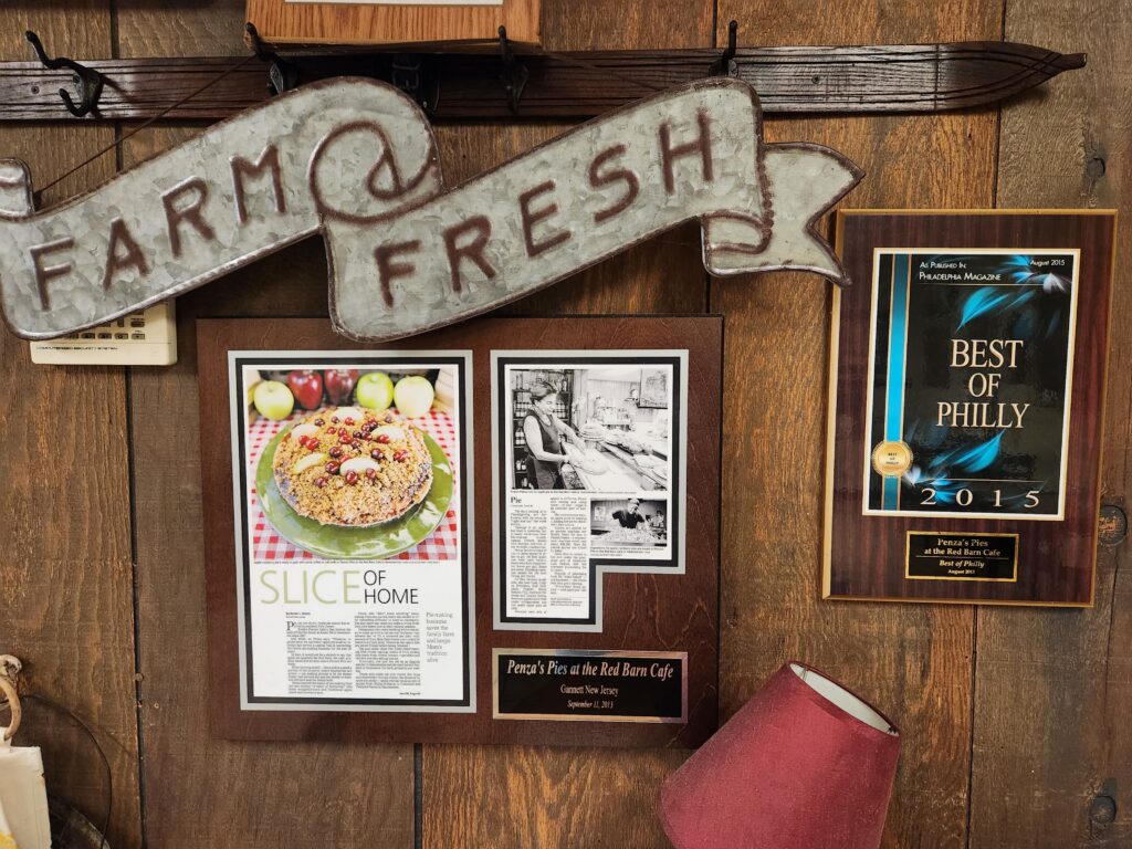 Best of Philly plaque and press clippings inside the cafe